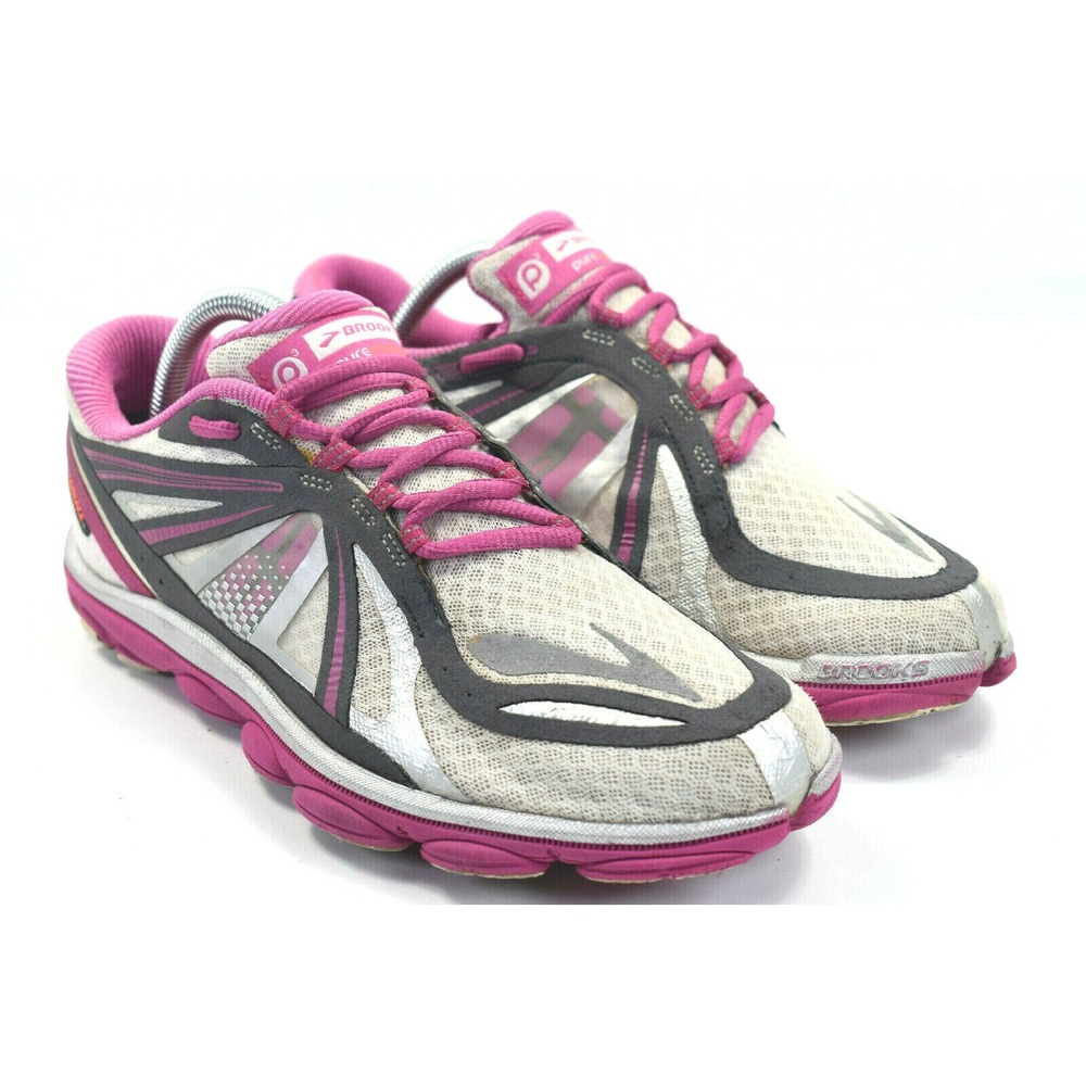 Brooks PureCadence 3 Women's Pink Grey Running Shoes Sz 9.5 B Low Top Sneakers
